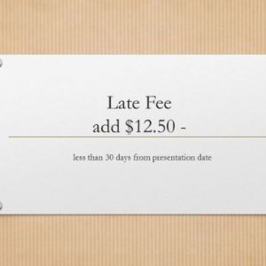 Late Fee for Awards